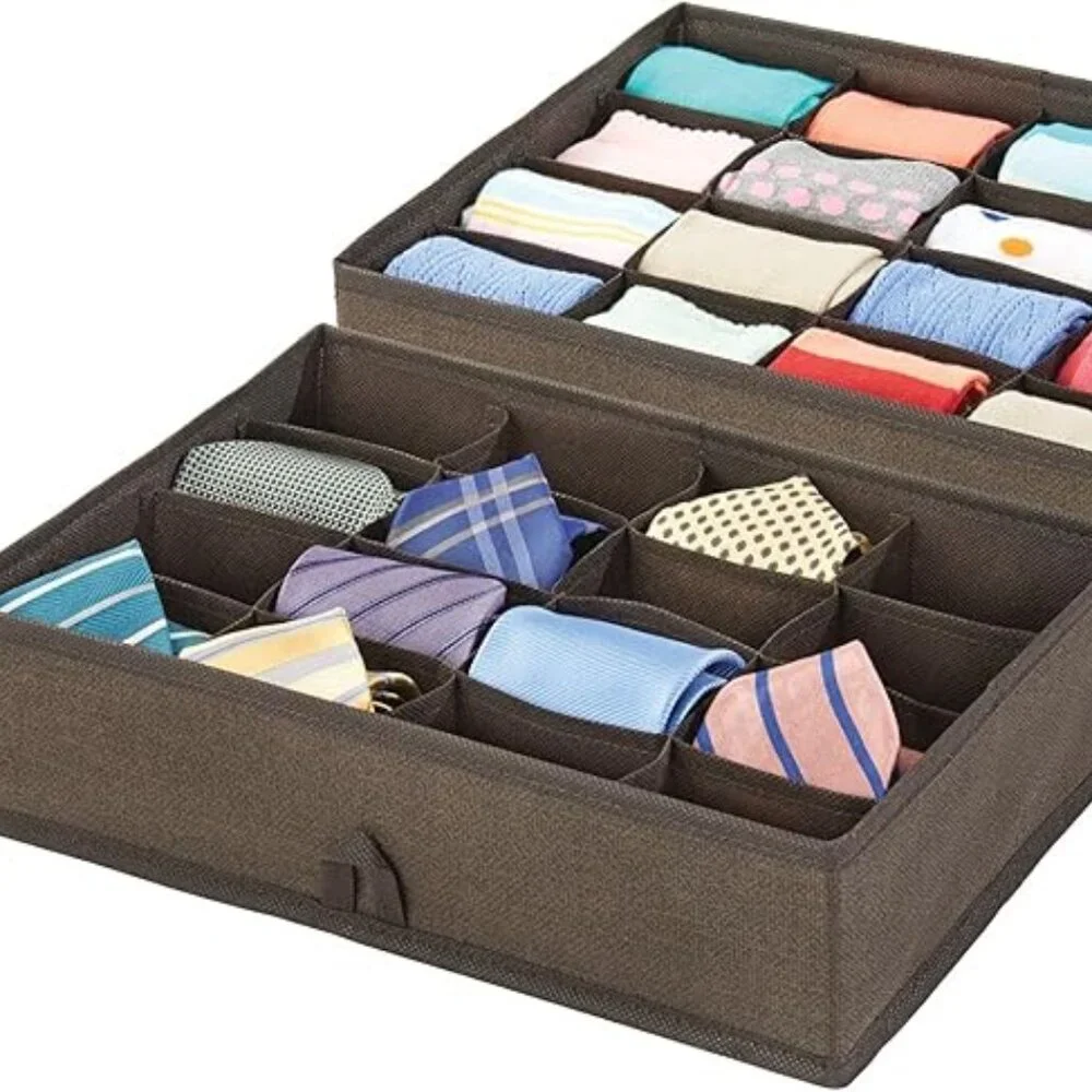 mDesign Large Fabric Dresser Drawer/Closet Storage Organizers Lot of 6